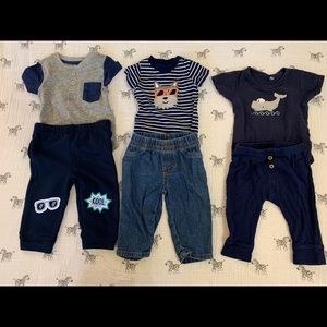 Baby boy outfits 6 pieces size 6-9 months